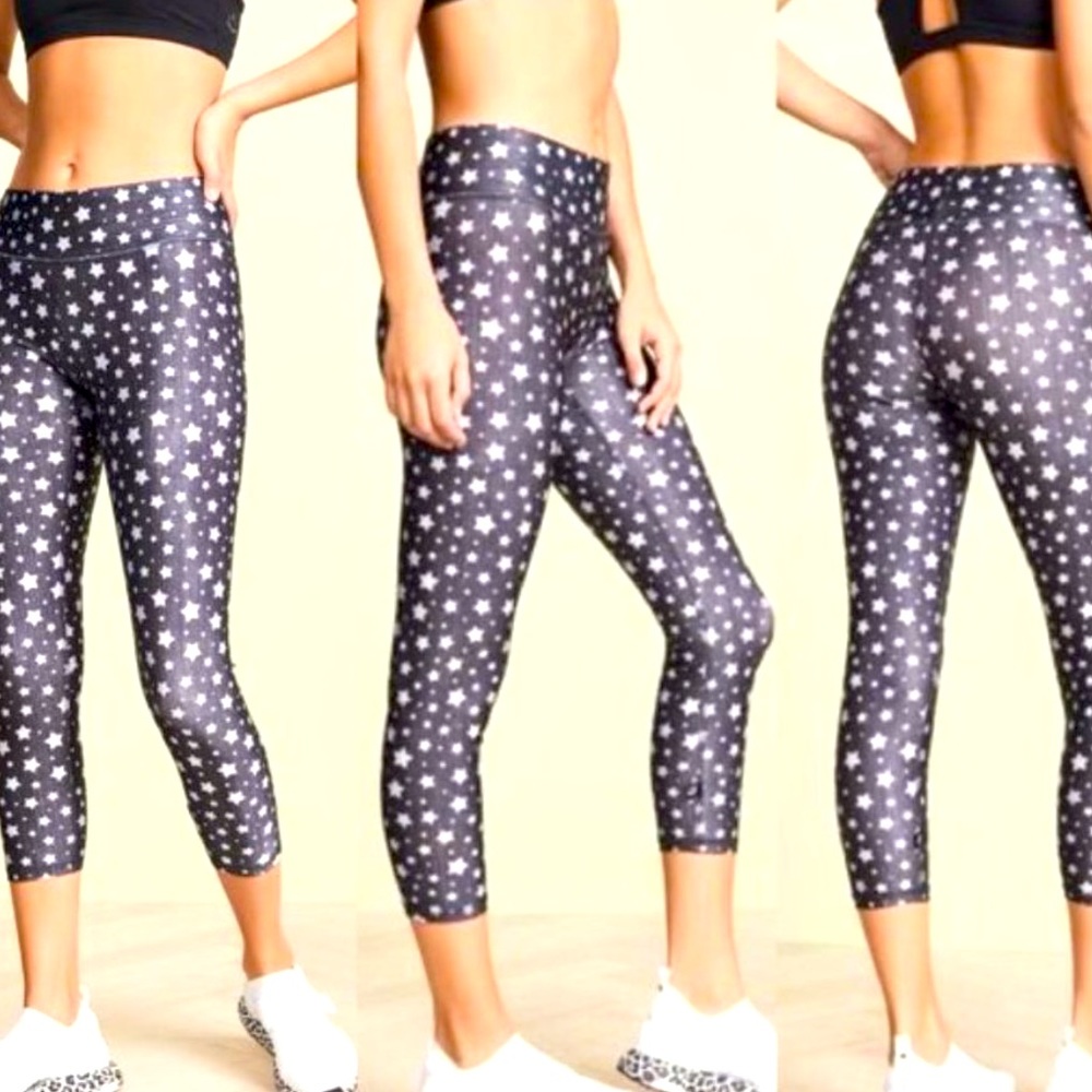 NWT TEREZ Star Light Tall Band Capri Leggings In Starlight XL